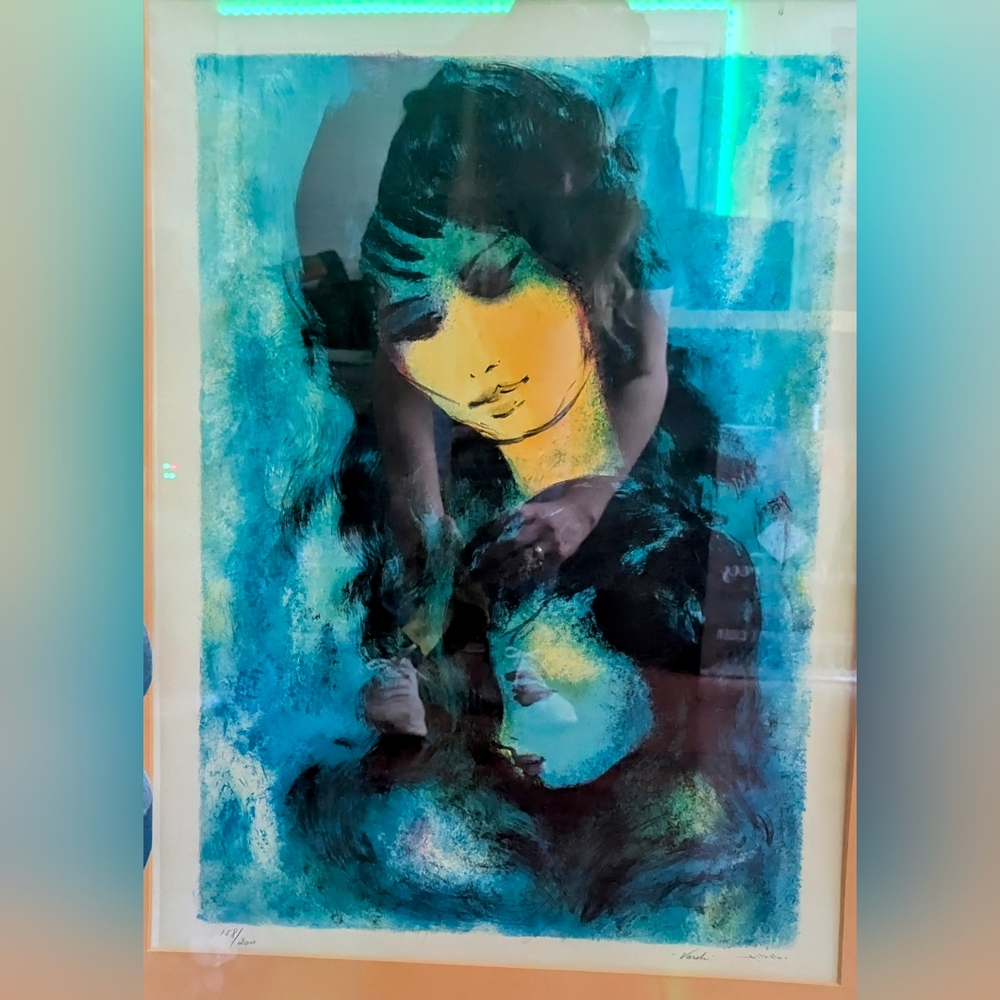 Abstract Blue and Yellow Art Print